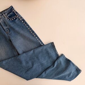 Reformation Cary Studded High Waist Slouchy Jean